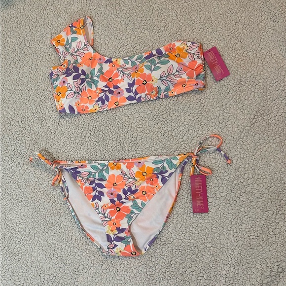 Junior Ninety-Nine XXL (19) Wild Grdn Bikini NWT One shoulder Removable bra cups - Picture 5 of 9